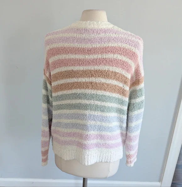 Women's Show Me Your Mumu Sweater Small Pastel Stripe - Picture 4 of 6